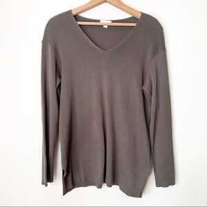 J.Jill Brown V Neck Pullover Sweater, Small